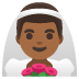 👰🏾‍♂️ man with veil: medium-dark skin tone display on Google